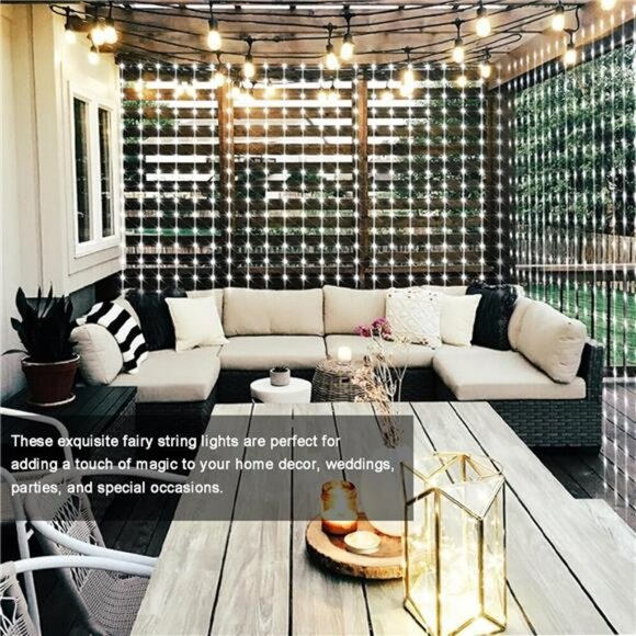 echosari Curtain String Lights 200 LED Battery Operated Remote Wedding Decor - Picture 5 of 8